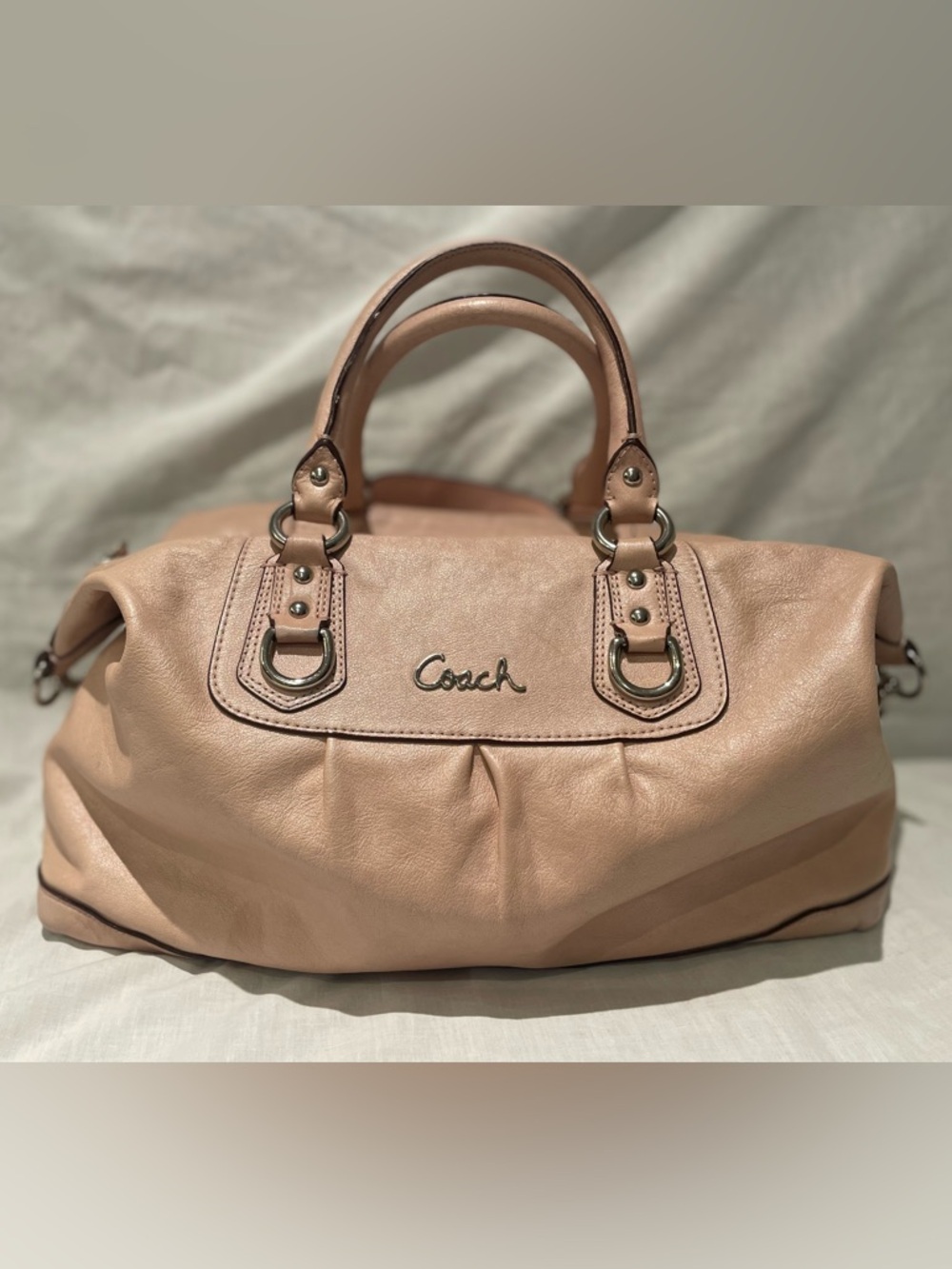 Coach Blush Pink Leather Ashley Hand Bag